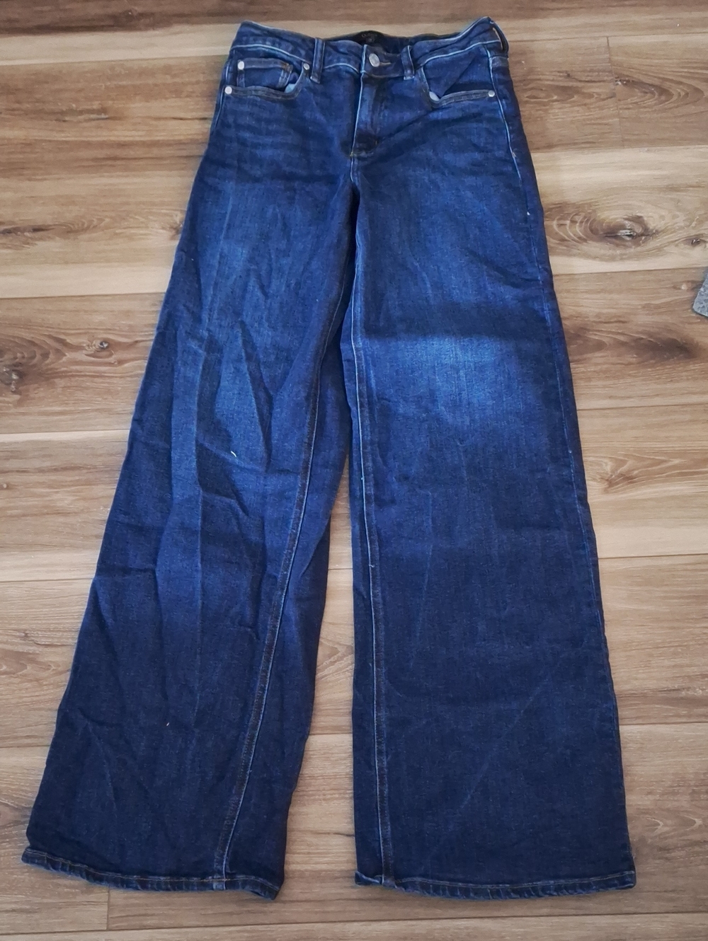 Quince Bella Stretch Wide Leg Jeans Midnight Blue 28 EUC 34 Inseam - Picture 4 of 5
